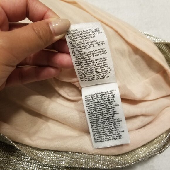 Silver Cowl Neck Mini Dress Glittery/Sparkly/Metallic Strappy Small US 6 H&M - Picture 8 of 12